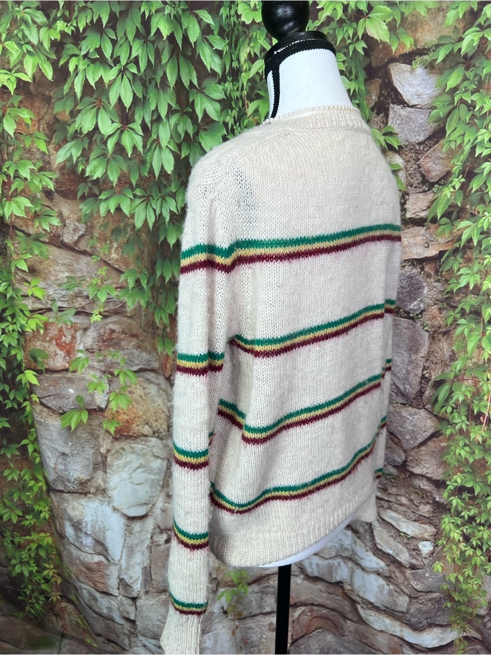 ISABEL MARANT ETOILE Cream Striped Alpaca/Wool Crewneck Sweater, 36/US S - Picture 6 of 13
